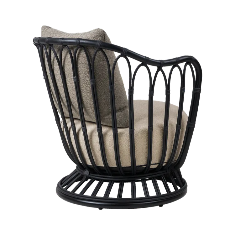 Grace Outdoor Lounge Chair, Black