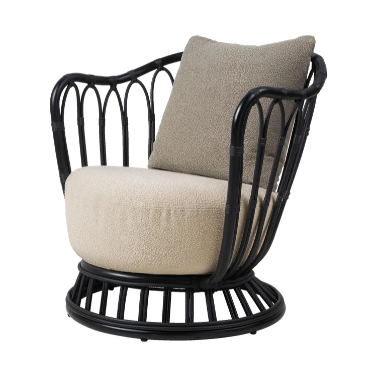 Grace Outdoor Lounge Chair, Black