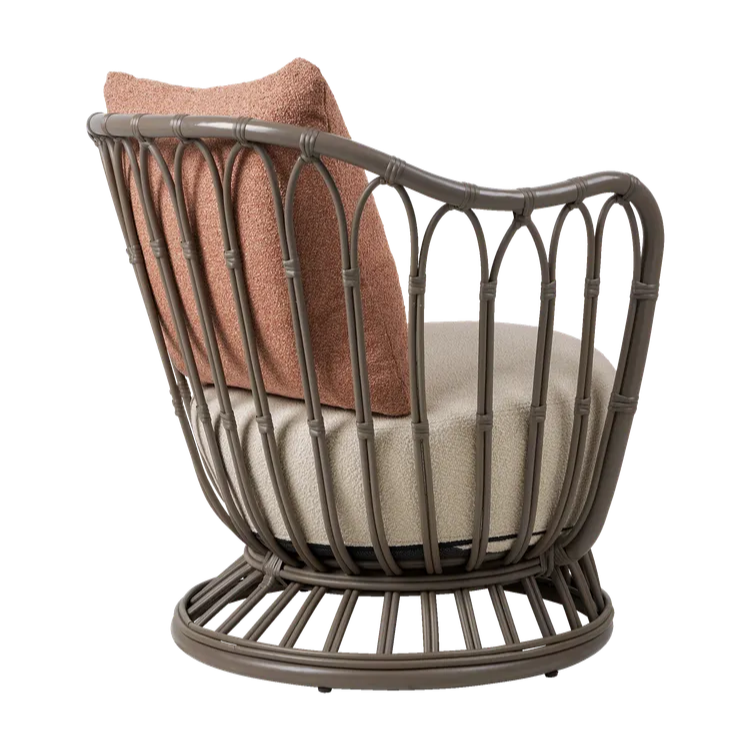 Grace Outdoor Lounge Chair, Mushroom Gray