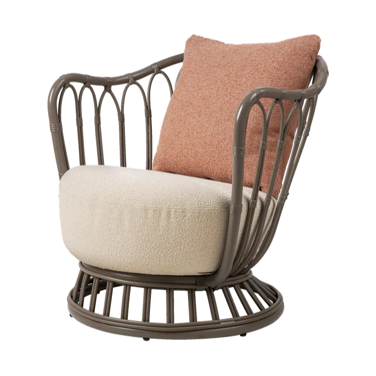 Grace Outdoor Lounge Chair, Mushroom Gray