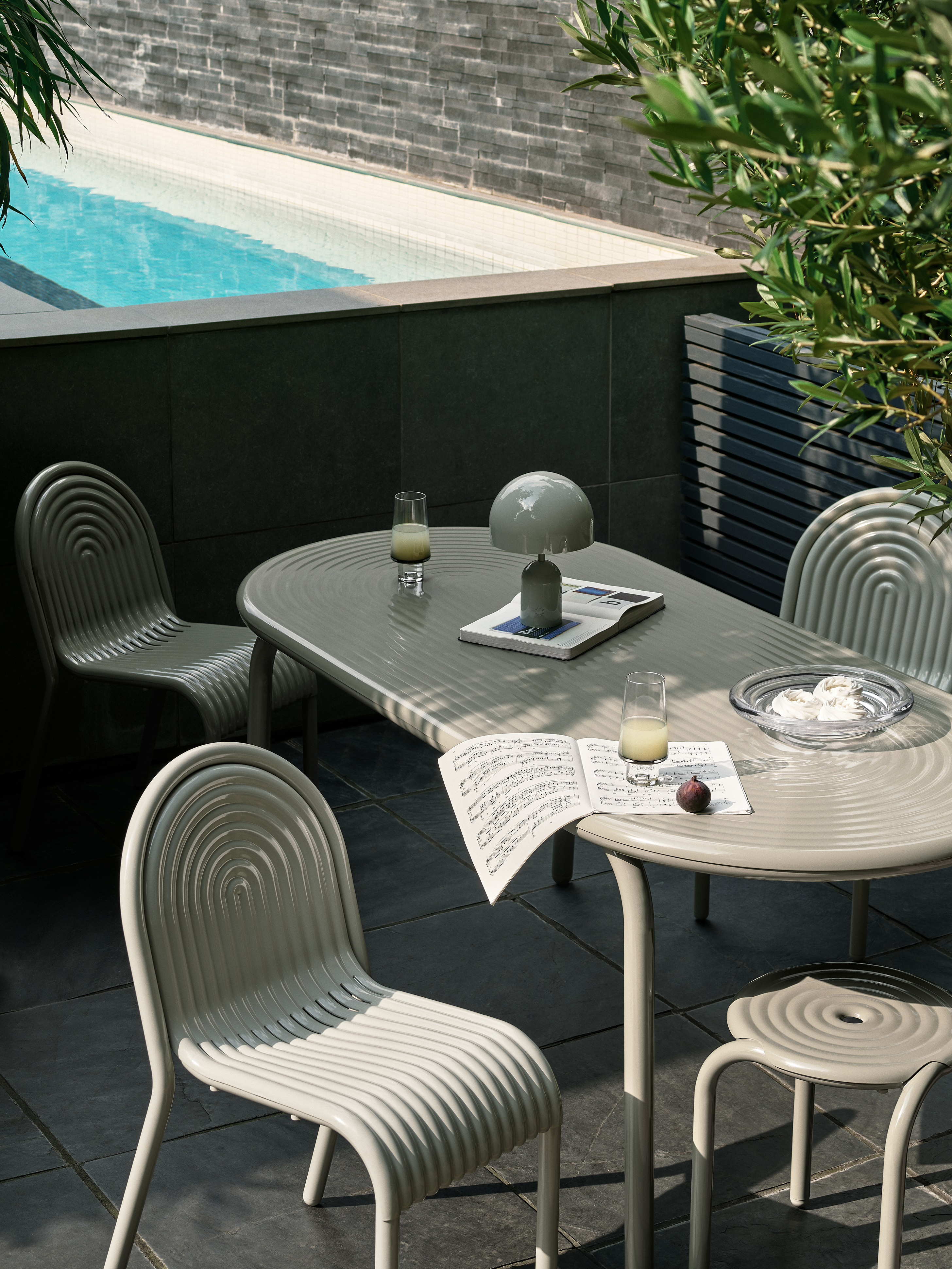 Groove Obround Table, Putty