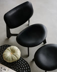 Slab Ottoman, Black Leather