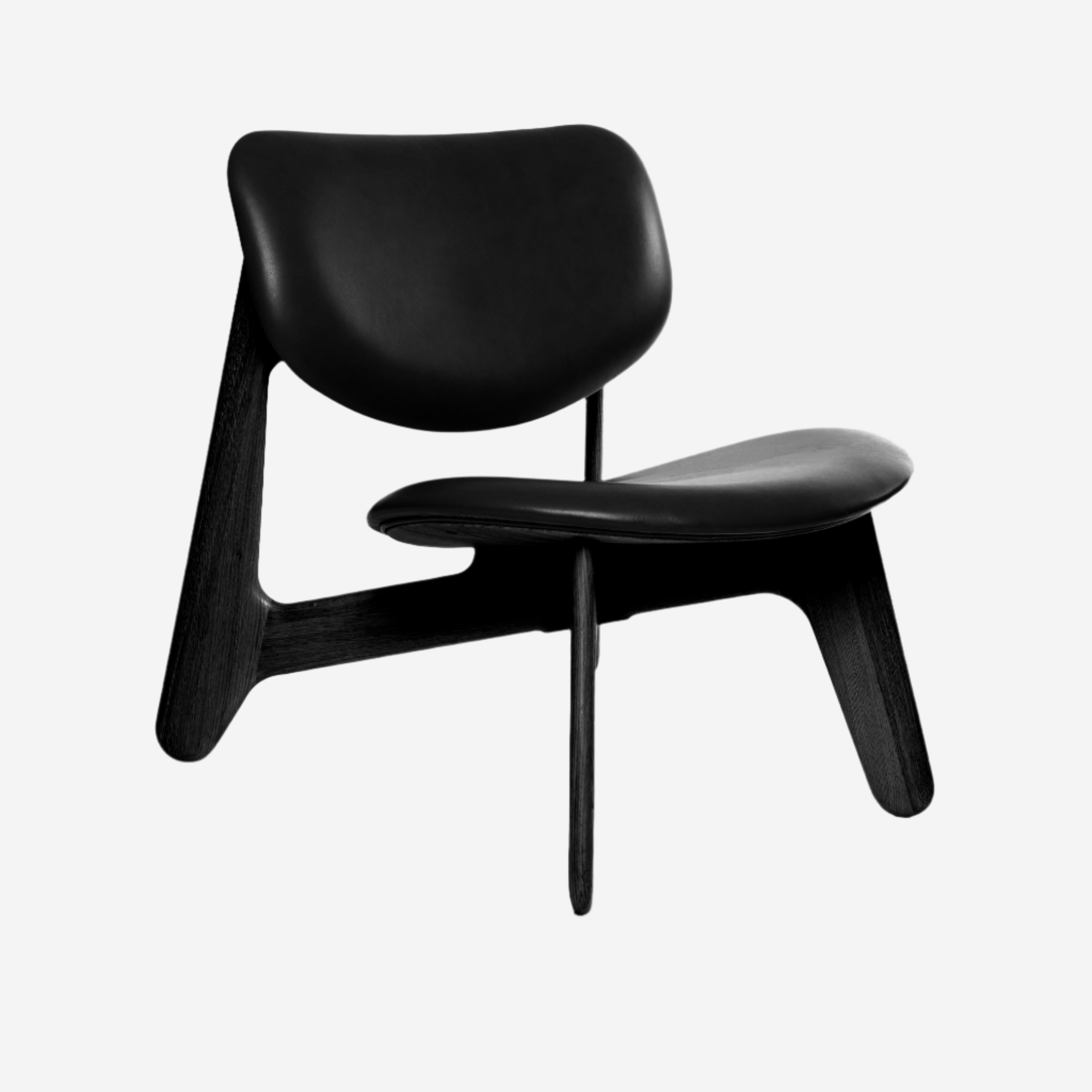 Slab Lounge Chair, Black Leather