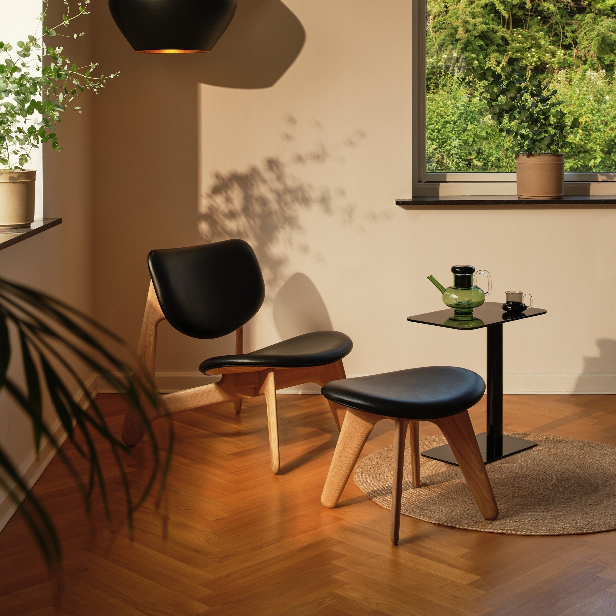 Slab Lounge Chair, Black Leather