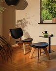 Slab Ottoman, Black Leather