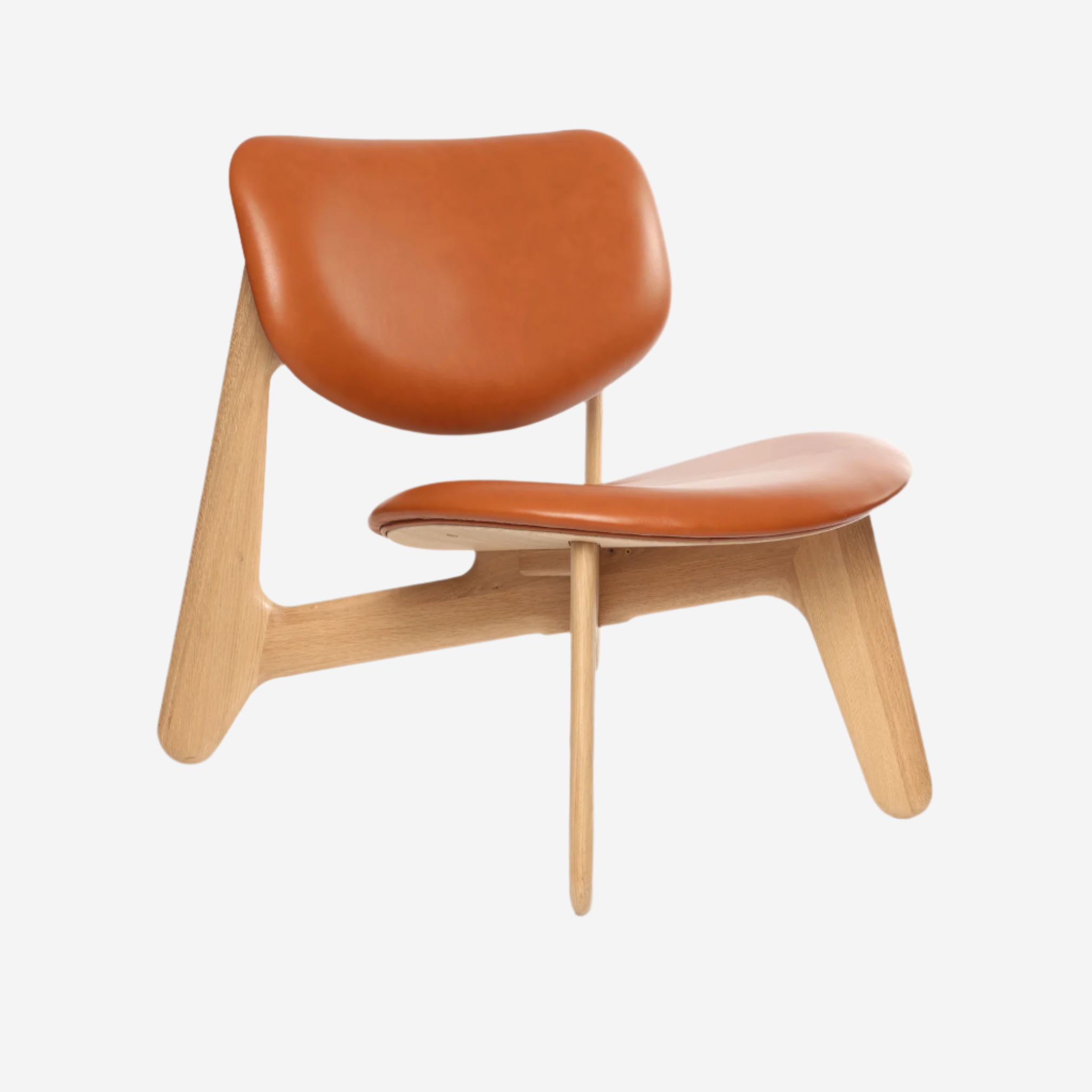 Slab Lounge Chair, Cognac Leather