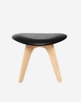 Slab Ottoman, Black Leather