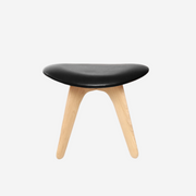 Slab Ottoman, Black Leather