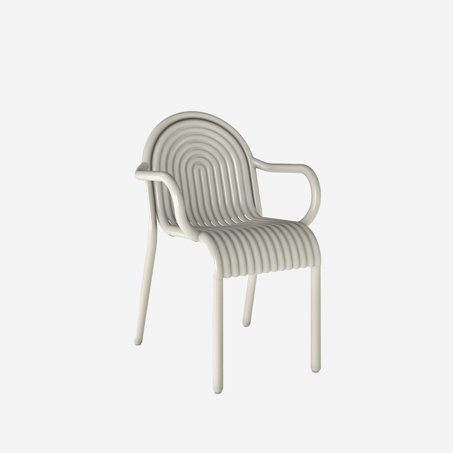 Groove Arm Chair, Putty
