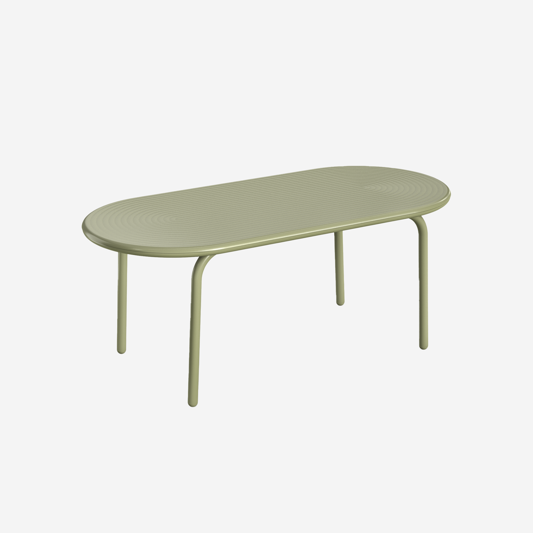 Groove Obround Table, Moss