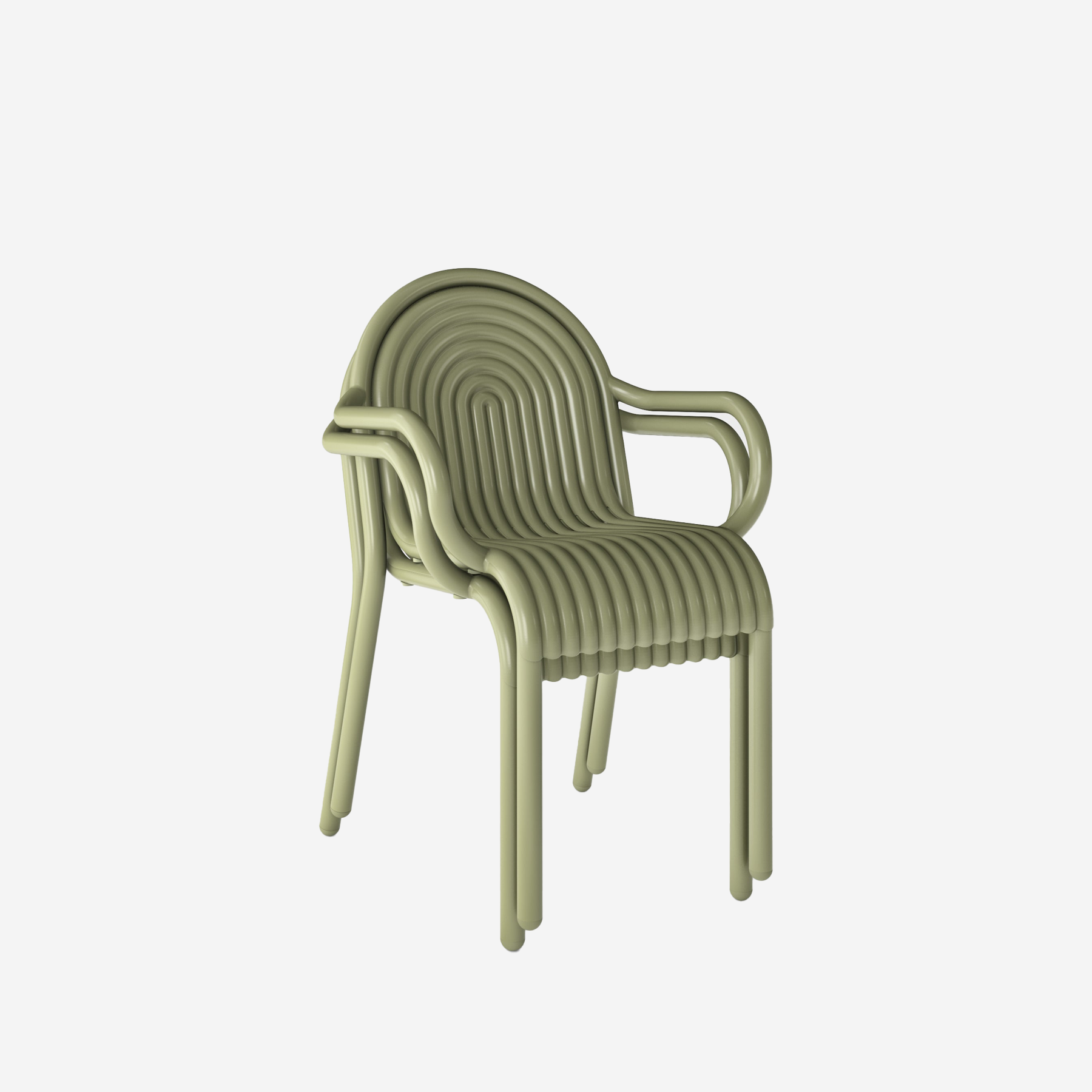 Groove Arm Chair, Moss