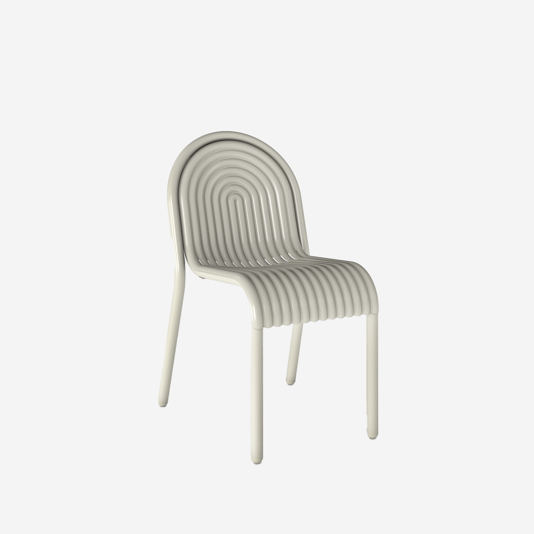 Groove Side Chair, Putty