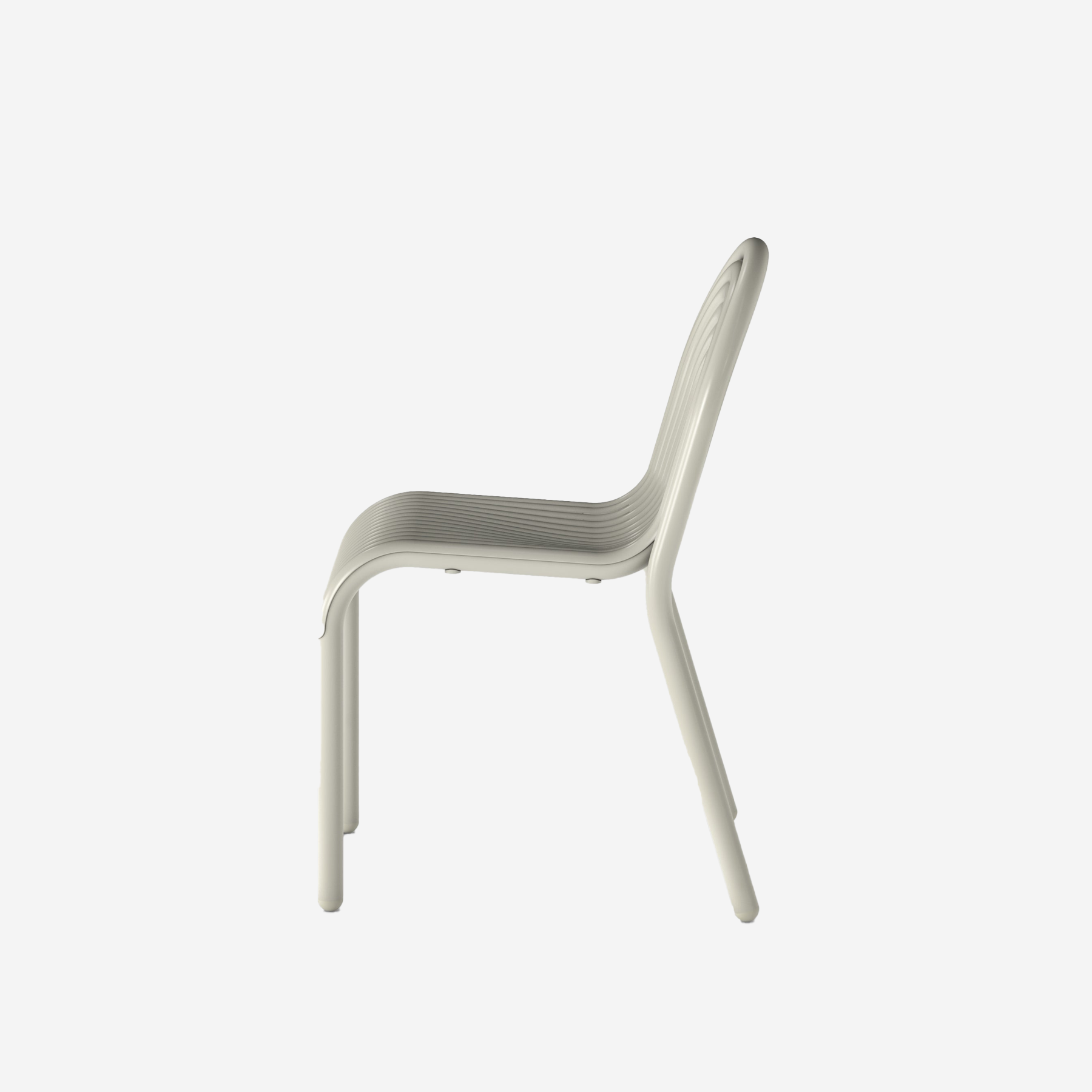 Groove Side Chair, Putty