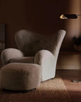 The Tired Man Lounge Chair, Sheepskin Moonlight