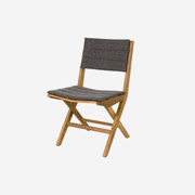 Flip Outdoor Folding Chairs w/ Seat Cushions, Set of 4 in Teak