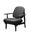 Fred lounge chair, black leather