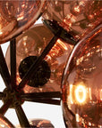 Globe Burst Chandelier, Copper
