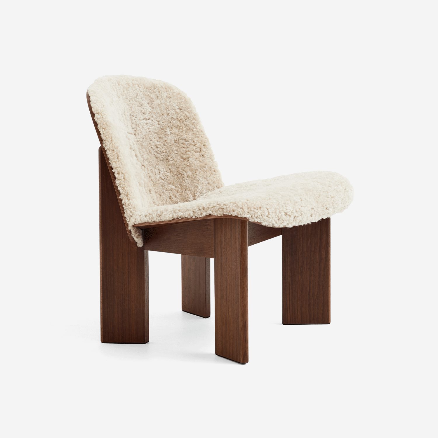Chisel Lounge Chair, Walnut & Sheepskin