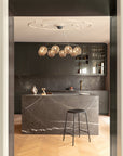 Miira 8 Oval Chandelier, Rock Grey
