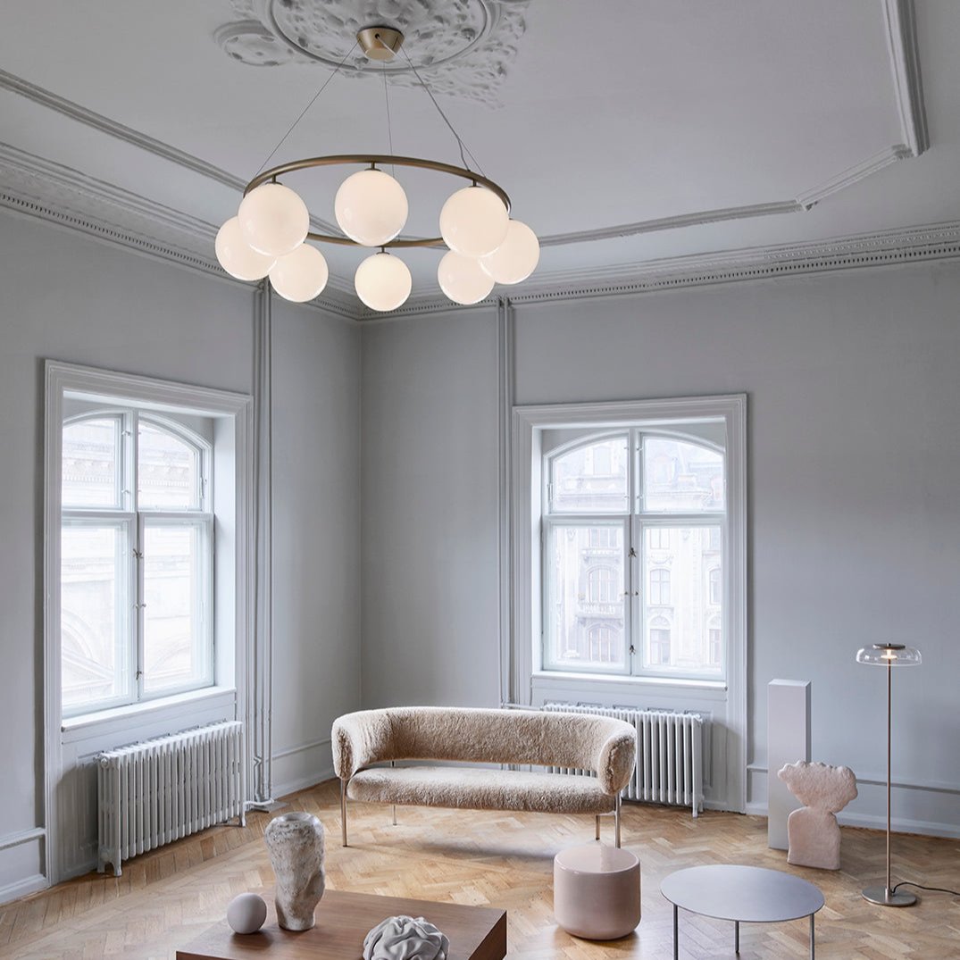 Miira 8 Circular Chandelier, Brass