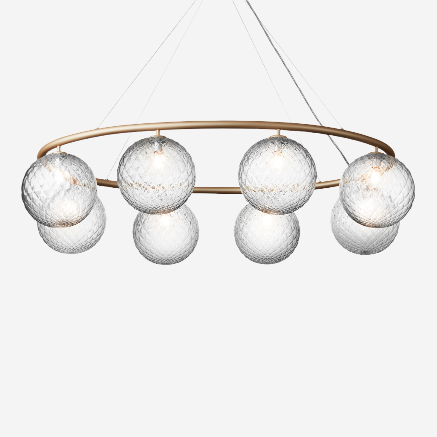 Miira 8 Oval Chandelier, Brass