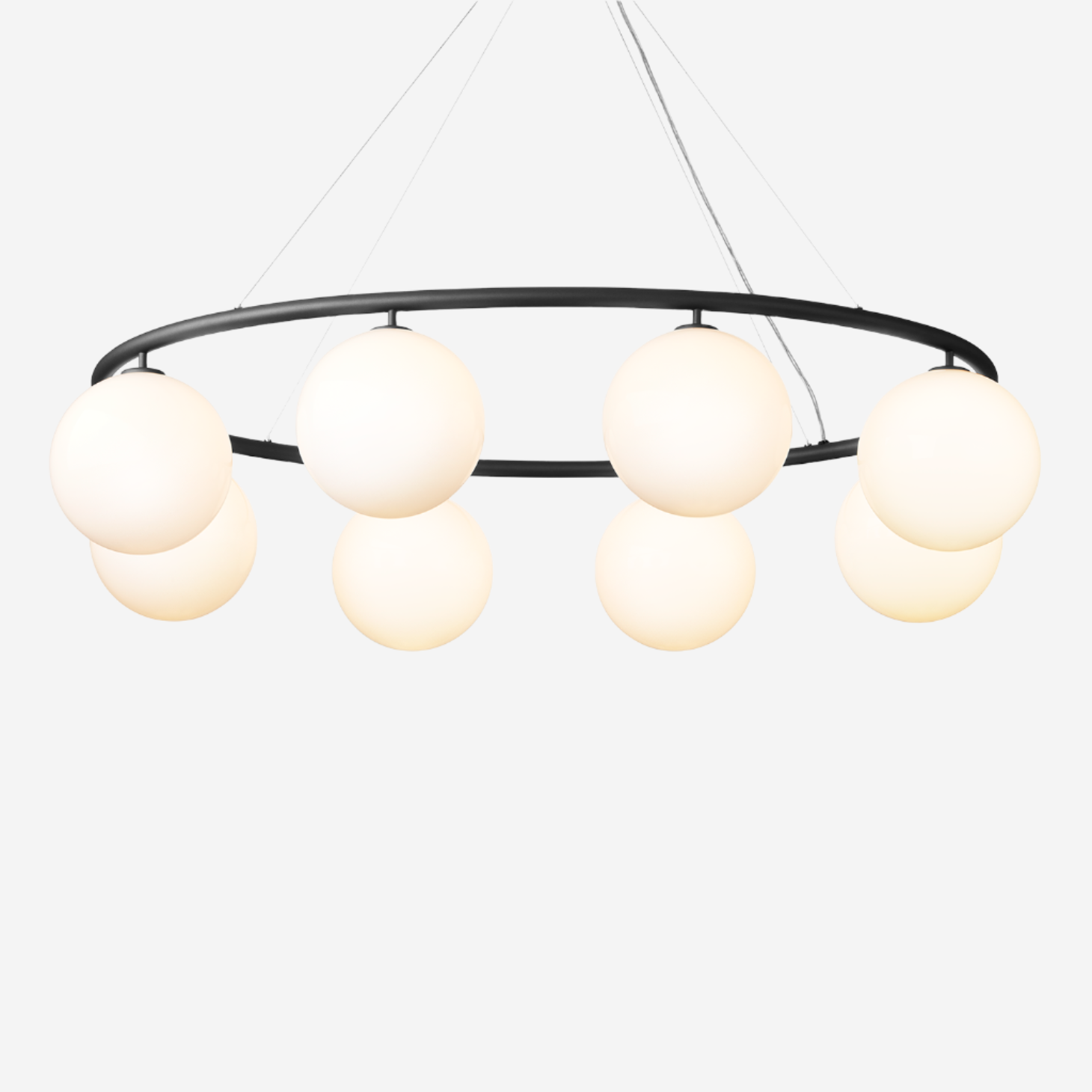 Miira 8 Oval Chandelier, Rock Grey