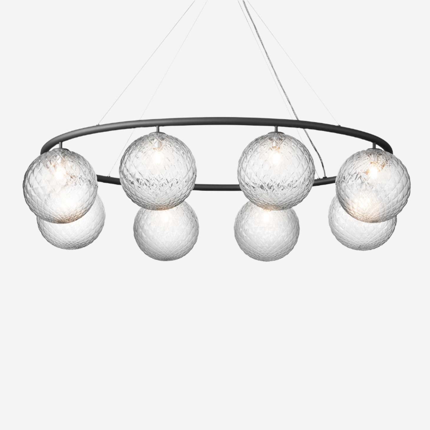 Miira 8 Oval Chandelier, Rock Grey