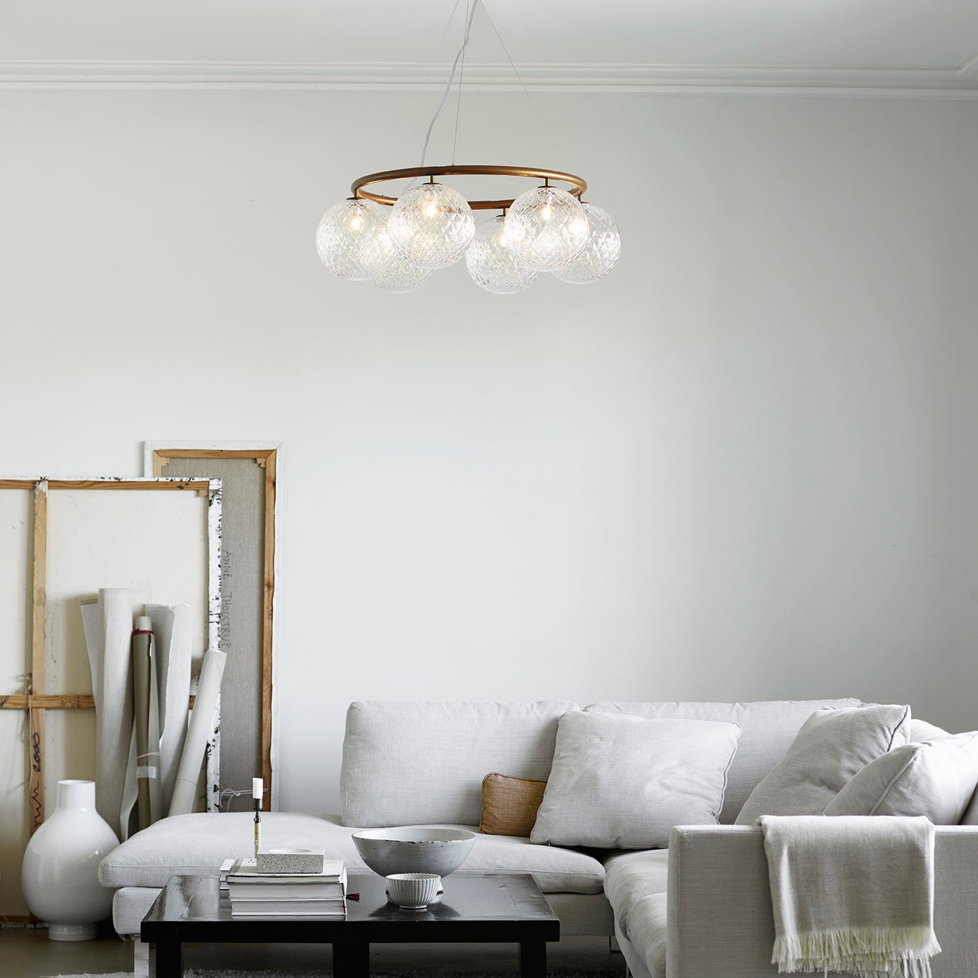 Miira 6 Circular Chandelier, Dark Bronze