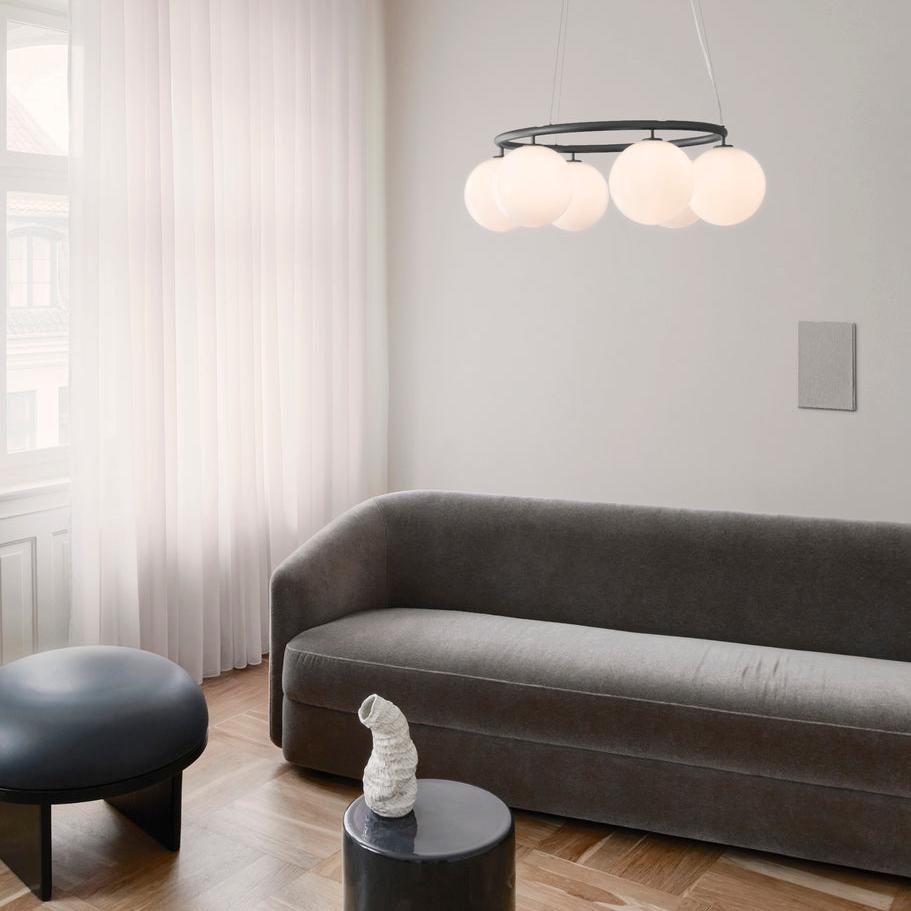 Miira 6 Circular Chandelier, Rock Grey