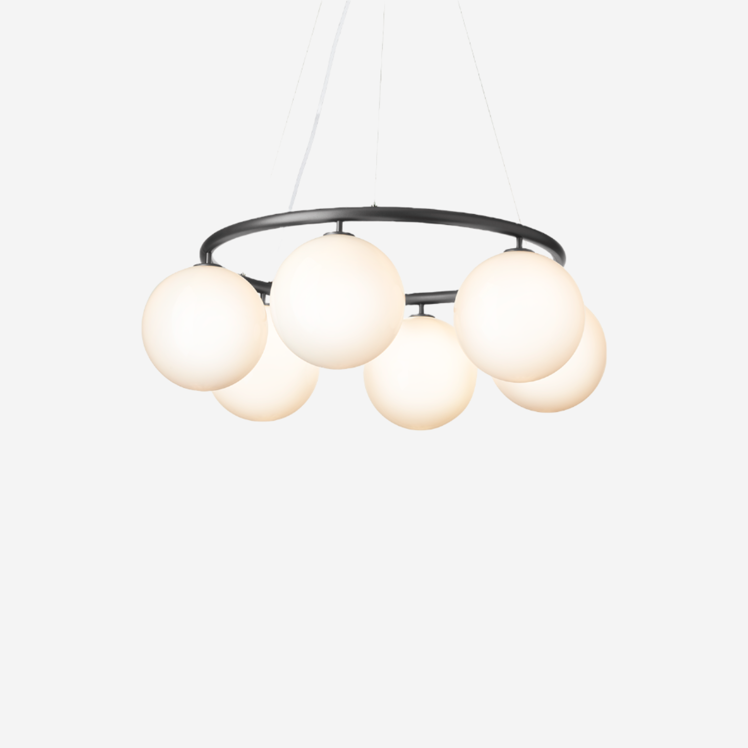 Miira 6 Circular Chandelier, Rock Grey