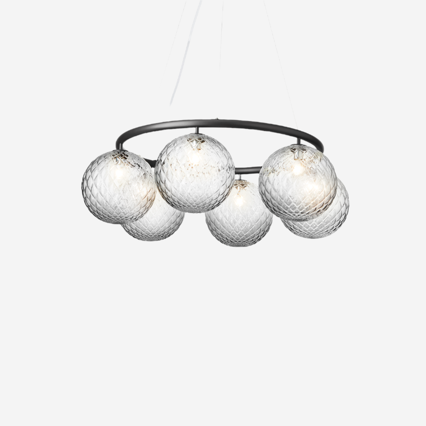 Miira 6 Circular Chandelier, Rock Grey