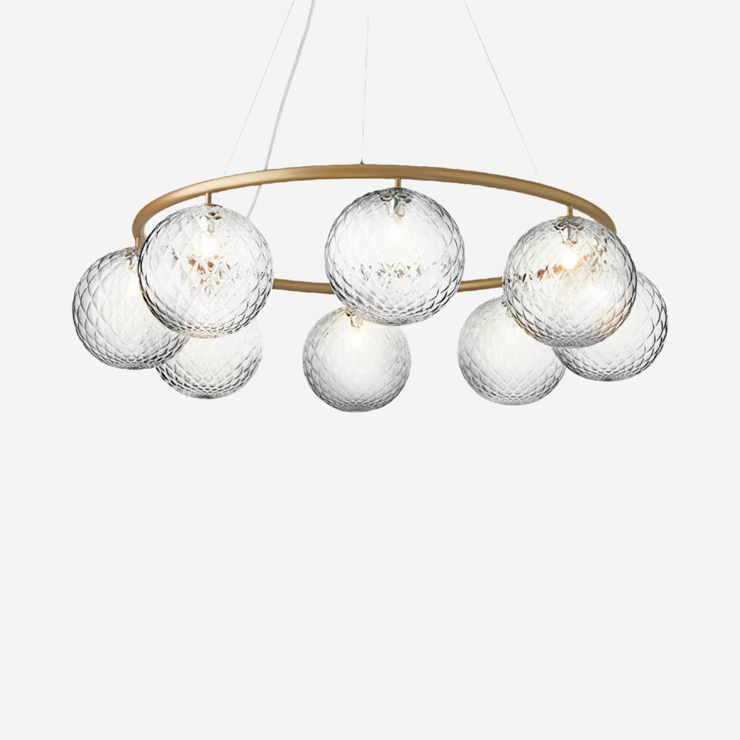 Miira 8 Circular Chandelier, Brass