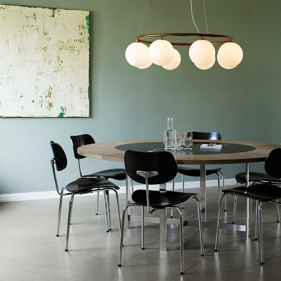 Miira 8 Circular Chandelier, Dark Bronze