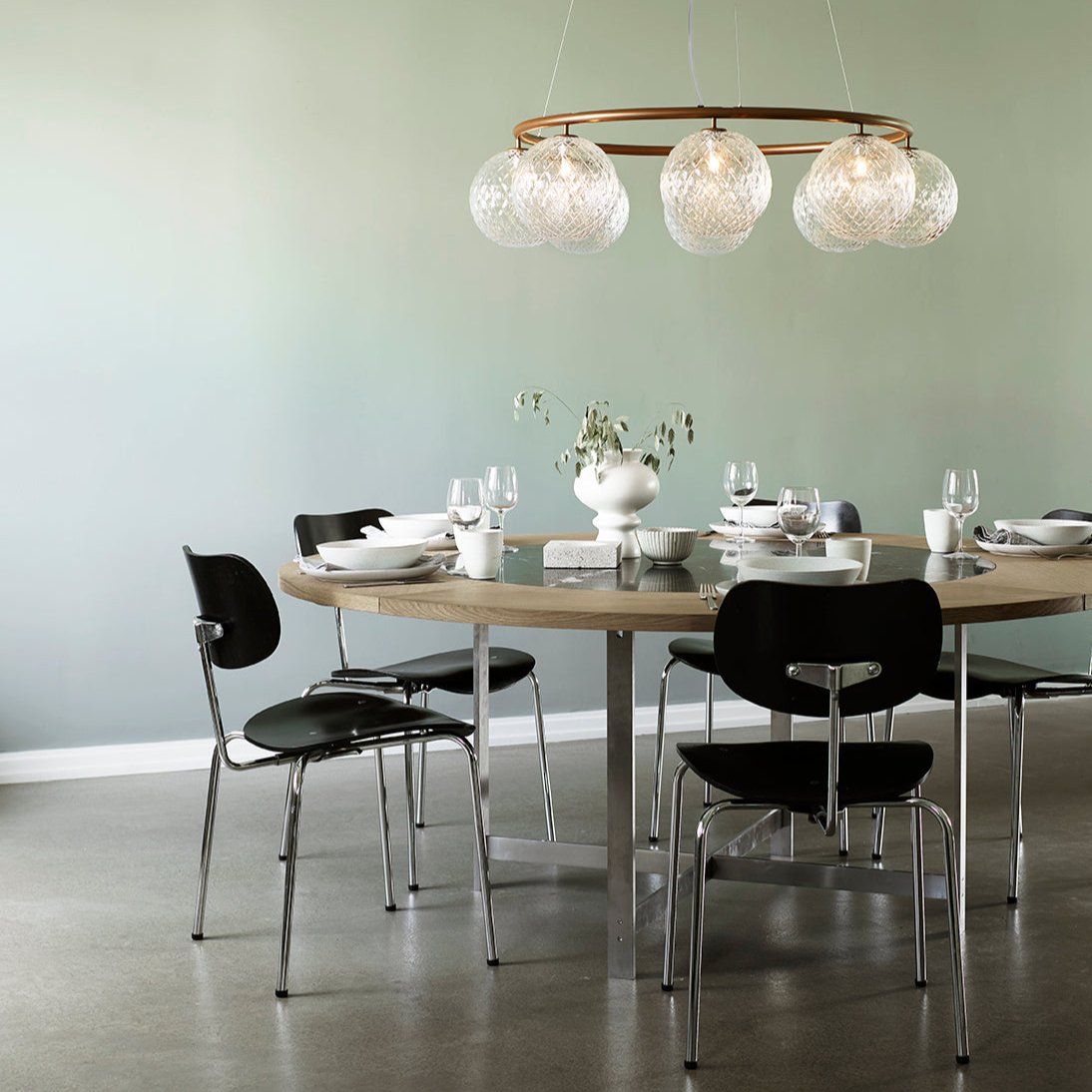 Miira 8 Circular Chandelier, Dark Bronze