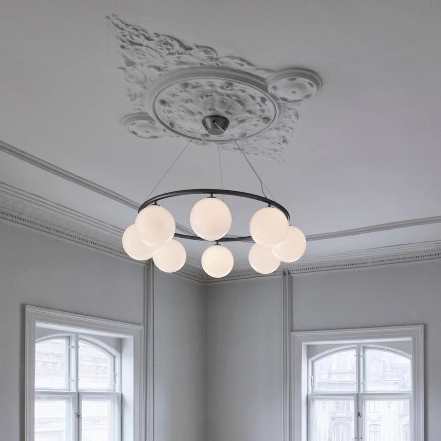 Miira 8 Circular Chandelier, Rock Grey