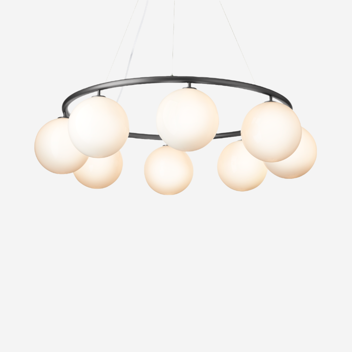 Miira 8 Circular Chandelier, Rock Grey