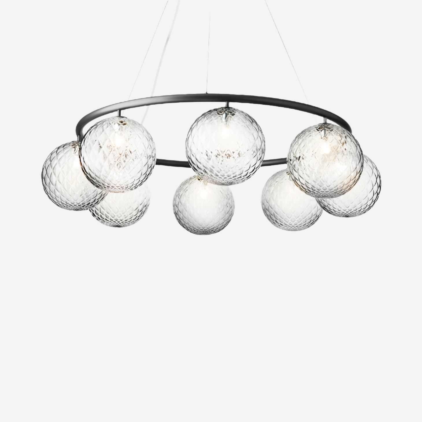 Miira 8 Circular Chandelier, Rock Grey