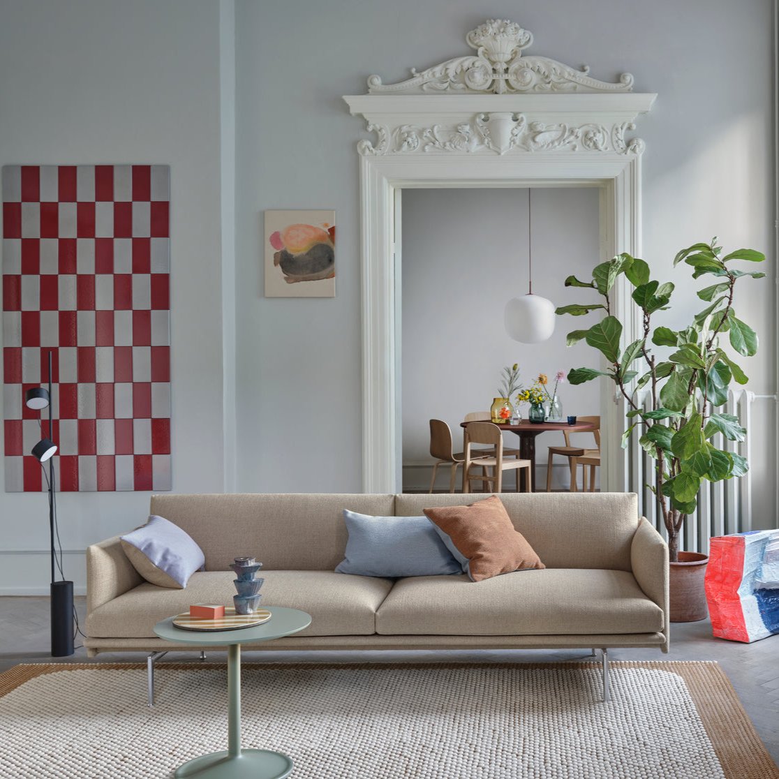 Outline 3 Seater Sofa, Polsihed base