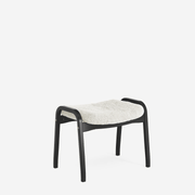 Lamino Footstool, Black & Sheepskin