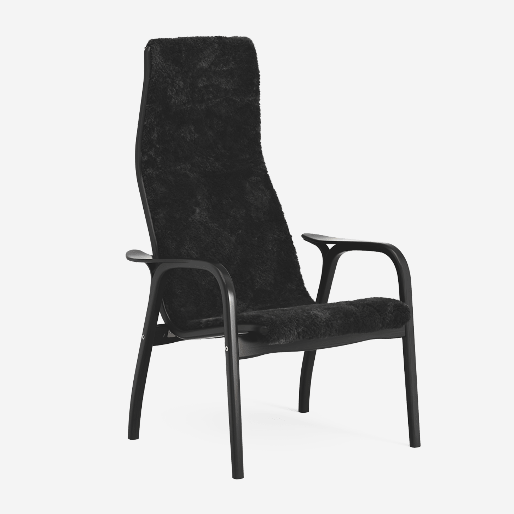 Lamino Lounge Chair, Black &amp; Sheepskin