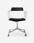VIPP452 Swivel chair w/ castors, Polished Aluminium