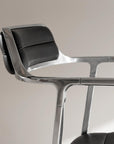 VIPP452 Swivel chair w/ castors, Polished Aluminium