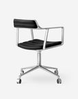 VIPP452 Swivel chair w/ castors, Polished Aluminium