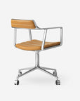 VIPP452 Swivel chair w/ castors, Polished Aluminium