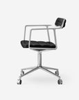 VIPP452 Swivel chair w/ castors, Polished Aluminium