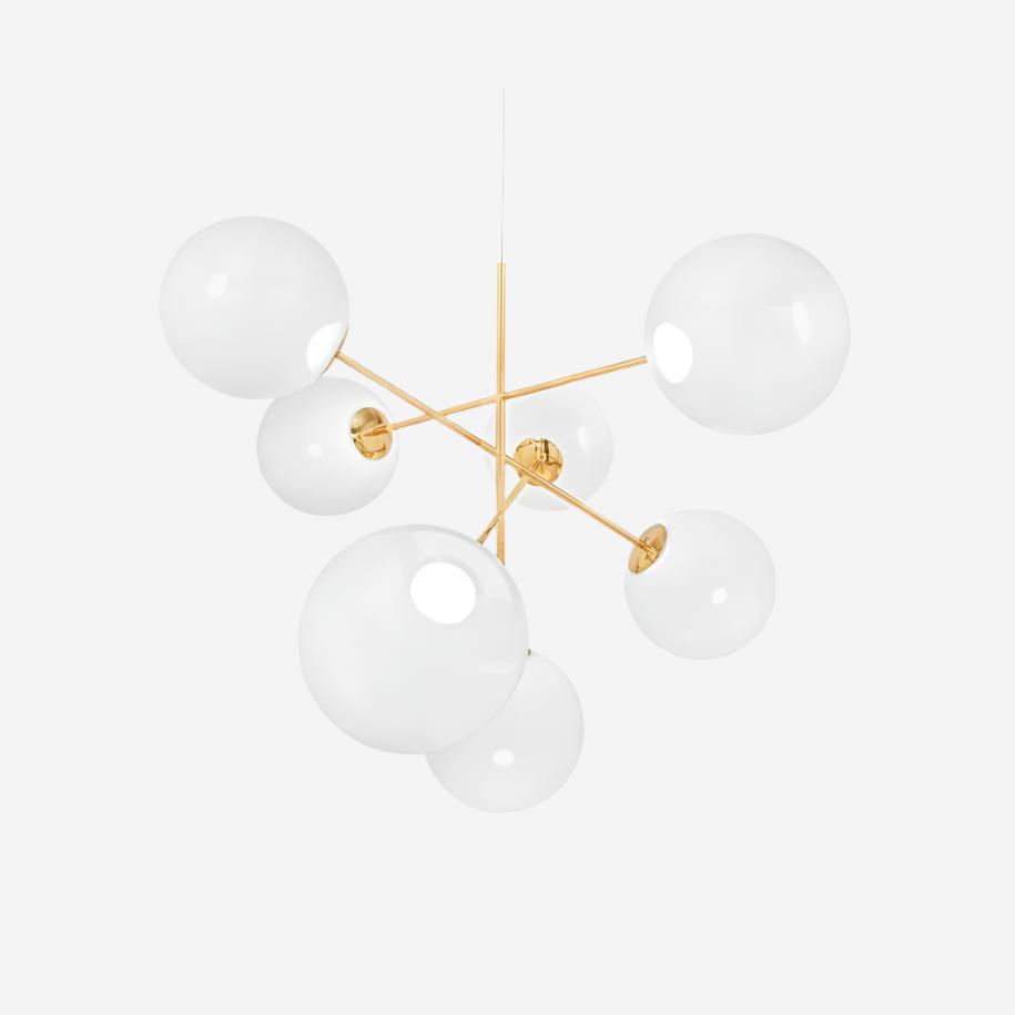 Globe Chandelier Large, Opal LED