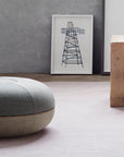 Ex-Display Small Pouf, Slate Grey
