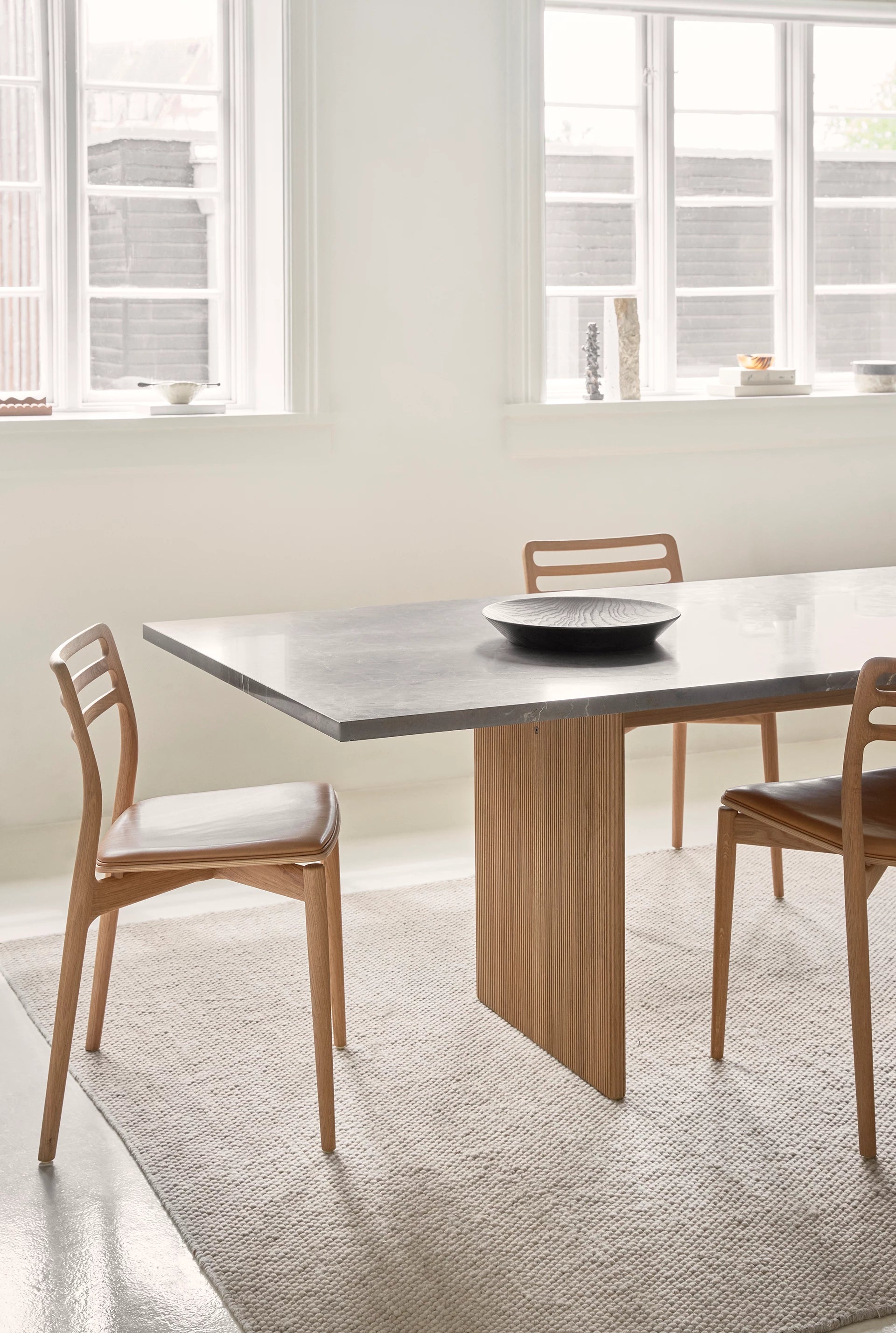 VIPP496 Cabin Square Table, Light Oak Base